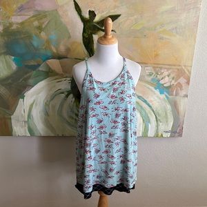 Anthropologie Light Blue Floral Tank Top